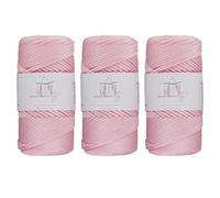 Makromecity, Polyester Macrame Cord - 2mm x 375yards - 3 Spools of 2mm - Pink Polypropylene for Macrame, Bag, Wall Hanging, Bags, Underplate, Rug