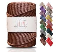 Makromecity Premium Polyester Macrame Cord, 3mm x 131 Yards (394 feet), 250g, Copper (one of 21 colors), Perfect for Wall Hangings, Bags, Underplate, Rug