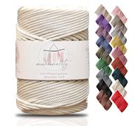 Makromecity, Premium Polyester Macrame Cord 3mm x 131 Yards (394 feet) 3mm Polypropylene Ecru Macrame Cord Crochet Macrame Bag Cord Crafts for Wall Hangings, Bags, Underplate, Rug