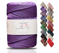 Makromecity, Premium Polyester Macrame Cord 3mm x 131 Yards (394 feet) 3mm Polypropylene Lilac Macrame Cord Crochet Macrame Bag Cord Crafts for Wall Hangings, Bags, Underplate, Rug