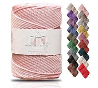 Makromecity, Premium Polyester Macrame Cord 3mm x 131 Yards (394 feet) 3mm Polypropylene Pink Macrame Cord Crochet Macrame Bag Cord Crafts for Wall Hangings, Bags, Underplate, Rug