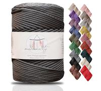 Makromecity Premium Polyester Macrame Cord, 3mm x 131 Yards (394 feet), Anthracite, Perfect for Wall Hangings, Bags, Underplate, Rug