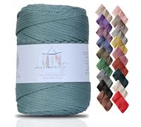 Makromecity Premium Polyester Macrame Cord, 3mm x 131 Yards (394 feet), Crepe Green, Perfect for Wall Hangings, Bags, Underplate, Rug