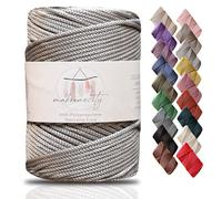 Makromecity Premium Polyester Macrame Cord, 3mm x 131 Yards (394 feet), Light Grey, Perfect for Wall Hangings, Bags, Underplate, Rug