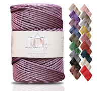 Makromecity Premium Polyester Macrame Cord, 3mm x 131 Yards (394 feet), Plum, Perfect for Wall Hangings, Bags, Underplate, Rug