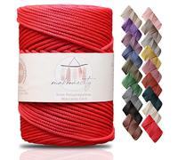 Makromecity Premium Polyester Macrame Cord, 3mm x 131 Yards (394 feet), Red, Perfect for Wall Hangings, Bags, Underplate, Rug
