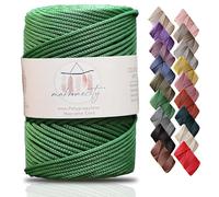 Makromecity Premium Polyester Macrame Cord, 3mm x 131 Yards (394 ft / 120m), Polypropylene, Benetton Grren, Macrame Cord for Wall Hangings, Bags, Underplate, Rug, Crochet & Knotting