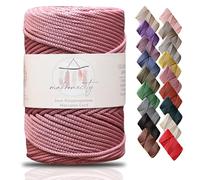 Makromecity Premium Polyester Macrame Cord, 3mm x 131 Yards (394 ft / 120m), Polypropylene, Dusty Rose, Macrame Cord for Wall Hangings, Bags, Underplate, Rug, Crochet & Knotting