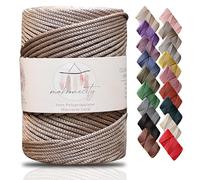 Makromecity Premium Polyester Macrame Cord, 3mm x 131 Yards (394 ft / 120m), Polypropylene, Mink, Macrame Cord for Wall Hangings, Bags, Underplate, Rug, Crochet & Knotting