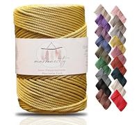 Makromecity Premium Polyester Macrame Cord, 3mm x 131 Yards (394 ft / 120m), Polypropylene, Mustard, Macrame Cord for Wall Hangings, Bags, Underplate, Rug, Crochet & Knotting