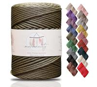 Makromecity Premium Polyester Macrame Cord, 3mm x 131 Yards (394 ft / 120m), Polypropylene, Olive Drab, Macrame Cord for Wall Hangings, Bags, Underplate, Rug, Crochet & Knotting