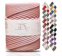 Makromecity, Premium Polyester Macrame Cord 5mm x 104 Yards (311 feet) 5mm Polypropylene Macrame Cord Crochet Macrame Bag Cord Crafts for Wall Hangings, Bags, Underplate, Rug (Pink)
