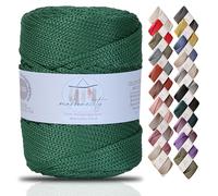 Makromecity, Premium Polyester Macrame Cord 5mm x 104 yards (311 feet) 5mm Polypropylene Macrame Cord Crochet Macrame Bag Cord Crafts for Wall Hangings, Bags, Underplate, Rug (Benetton Green)