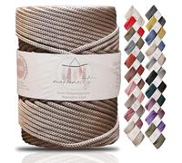 Makromecity, Premium Polyester Macrame Cord 5mm x 104 yards (311 feet) 5mm Polypropylene Macrame Cord Crochet Macrame Bag Cord Crafts for Wall Hangings, Bags, Underplate, Rug (Mink)