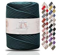 Makromecity, Premium Polyester Macrame Cord 5mm x 104 yards (311 feet) 5mm Polypropylene Macrame Cord Crochet Macrame Bag Cord Crafts for Wall Hangings, Bags, Underplate, Rug (Forest Green)