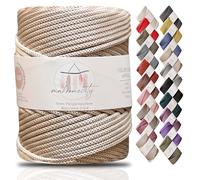 Makromecity, Premium Polyester Macrame Cord 5mm x 104 Yards (311 feet) 5mm Polypropylene Macrame Cord Crochet Macrame Bag Cord Crafts for Wall Hangings, Bags, Underplate, Rug (Latte)