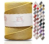Makromecity, Premium Polyester Macrame Cord 5mm x 104 yards (311 feet) 5mm Polypropylene Macrame Cord Crochet Macrame Bag Cord Crafts for Wall Hangings, Bags, Underplate, Rug (Mustard)