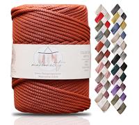 Makromecity, Premium Polyester Macrame Cord 5mm x 104 yards (311 feet) 5mm Polypropylene Macrame Cord Crochet Macrame Bag Cord Crafts for Wall Hangings, Bags, Underplate, Rug (Brick)