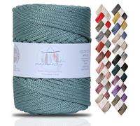 Makromecity Premium Polyester Macrame Cord, 5mm x 104 Yards (311 feet), Polypropylene, Crochet, Crafts for Wall Hangings, Bags, Underplate, Rug (Crepe Green)