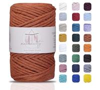 Makromecity, Single Strand Macrame Cord 3 mm x 109 Yards (328 feet) 3mm Single Strand Brick Cotton Cord for Macrame Art & Crafts for Wall Hangings, Keychains (Brick)