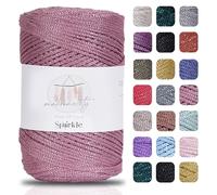 Makromecity, Sparkle Polyester Macrame Cord 2mm x 250 Yards (750 feet) 2mm Polypropylene Macrame Cord for Macrame Art & Crafts for Wall Hangings, Bags, Underplate, Rug