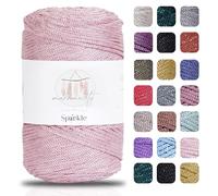 Makromecity, Sparkle Polyester Macrame Cord 2mm x 250 Yards (750 feet) 2mm Polypropylene Macrame Cord for Macrame Art & Crafts for Wall Hangings, Bags, Underplate, Rug