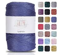 Makromecity, Sparkle Polyester Macrame Cord 2mm x 250 Yards (750 feet) 2mm Polypropylene Macrame Cord for Macrame Art & Crafts for Wall Hangings, Bags, Underplate, Rug