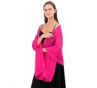 Makroyl Women Sheer Chiffon Shawls Wraps For Evening Dresses Party Lightweight Bridal Wedding Scarf Capes Soft Stole Cover Up (Rose)