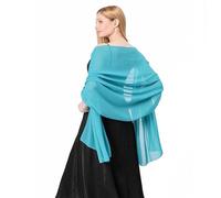 Makroyl Women Sheer Chiffon Shawls Wraps For Evening Dresses Party Lightweight Bridal Wedding Scarf Capes Soft Stole Cover Up (Green)