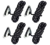 makstore 4 PACK 6mm Tent Guy Ropes, 4m long Reflective Outdoor Guy Ropes with Tensioner, 650LB Heavy duty Nylon Cord Rope for camping (Black, 6mm)