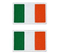 makstore Irish Flag Patch 8x5 cm - Ireland Patches Hook and Loop Backing - Embroidered Shamrock Green White Orange - Iron On/Sew On Morale Patch for Jackets, Bags, Hats (2)