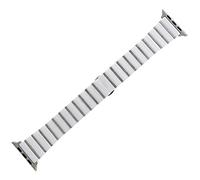 MaKTech Ceramic Band for Apple Watch,One-Piece Interval Diamond Link Bracelet Strap,Compatible with iWatch Series 9/Ultra 2/SE/8/7/2023 (46mm/45mm/44mm/49mm/49mm,White)