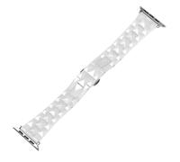 MaKTech Ceramic Band for Apple Watch,Rhombus Link Bracelet Strap with Butterfly Clasp,Compatible with iWatch Series 10/9/Ultra 2/SE/8/7[2024] (46mm/45mm/44mm/49mm,White)