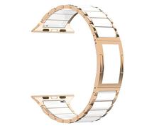 MaKTech Stainless Steel Apple Watch Band with Ceramic-Like Finish, 3-Piece Tapered Quick-Release Metal Bracelet for iWatch Series 11/10/9/8/7,Ultra 3/2,SE 3/2 [2025] (46mm/45mm/44mm/49mm,Rose Gold)