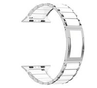 MaKTech Stainless Steel Apple Watch Band with Ceramic-Like Finish, 3-Piece Tapered Quick-Release Metal Bracelet for iWatch Series 11/10/9/8/7,Ultra 3/2,SE 3/2 [2025] (46mm/45mm/44mm/49mm,Silver)