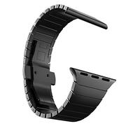 MaKTech Stainless Steel Metal Link Bracelet Band for Apple Watch Series 11/10/9/8/7,Ultra 3/2/1,SE 3/2/1 [2025] (46mm/45mm/44mm/49mm,Black)