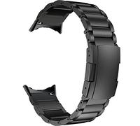 MaKTech Titanium Wristband for Google Watch,Metal Bracelet Strap Include Adapter with Turtle Buckle for Google Pixel Watch 3 41mm [2024]/Watch 2/1 (Black)