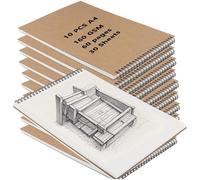 MAKTSAM 10 PCS 160gsm A4 Sketchbook, 60 Pages/30 Sheets Spiral Bound Kraft A4 Sketch Book Landscape Sketchbook, Drawing Pad for Drawing Painting Art Creation