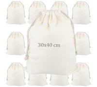 MAKTSAM 12 PCS 30x40 cm Canvas Drawstring Bags, Breathable and Portable Drawstring Pouch, Gift Fabric Bags for Storage Burlap Bag for Toiletry Bag