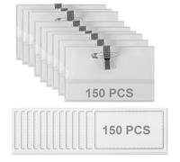 MAKTSAM 150PCS Clear Name Badges with Clips and Pins, 9x5.6cm Horizontal ID Card Holders for Corporate Conferences, Project Events
