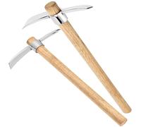 MAKTSAM 2 PCS 36cm/15 Inch Pick Axe Mattock, Pick Mattock Hoe with Wooden Handle, Garden Pick Axe for Gardening Planting
