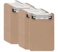 MAKTSAM 20 Pack A6 Clipboard, Hardboard Mini Clip Boards, Wooden Clipboard Folders with Hanging Hook and Clip for Office, Restaurant, Home