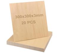 MAKTSAM 20 PCS 300x300x3 mm Balsa Wood Sheets, Unfinished Square Wood Pieces, Blank Wood Board Sheets for Painting Carving DIY Project Burning