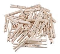 MAKTSAM 200PCS 84mm Wood Clothes Pegs Bulk with Metal Coil Spring, 3.4 Inch Non Slip Spring Laundry Pegs for Hanging Clothes, Crafts, Picture