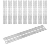 MAKTSAM 20PCS 12 Inch/30 cm Stainless Steel Rulers Bulk, Straight Edge Metric Metal Rulers with Hanging Hole for Drawing, Measuring