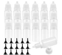 MAKTSAM 220 PCS 10 ml Empty Dropper Bottles, White Lid Transparent Squeezable Bottles with Funnels, Plastic Mini Rotating Cap Dropper Bottle for filling Solvents, Essence, Eye Drops