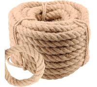 MAKTSAM 26mm Thick Jute Rope, 32.8 Feet/10M Natural Jute Twine String, Twisted Thick Jute Twine Hemp Rope for Crafts Decoration Packing Bundling