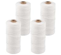 MAKTSAM 4 Rolls Butchers Twine, 1mm x 400m White Cotton Cooking String for Meat Roasting, Trussing and Kitchen Use, Total 1600m