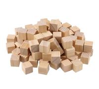MAKTSAM 400 PCS Small Wooden Cubes Bulk, 2x2x2 cm Unfinished Square Pine Wooden Blocks, Wood Block for Craft Carving DIY Projects