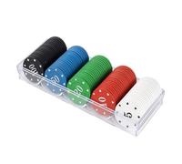 MAKTSAM 400PCS Denomination Poker Chips Set with Acrylic Box, Plastic Numbered Poker Chips for Casino Parties